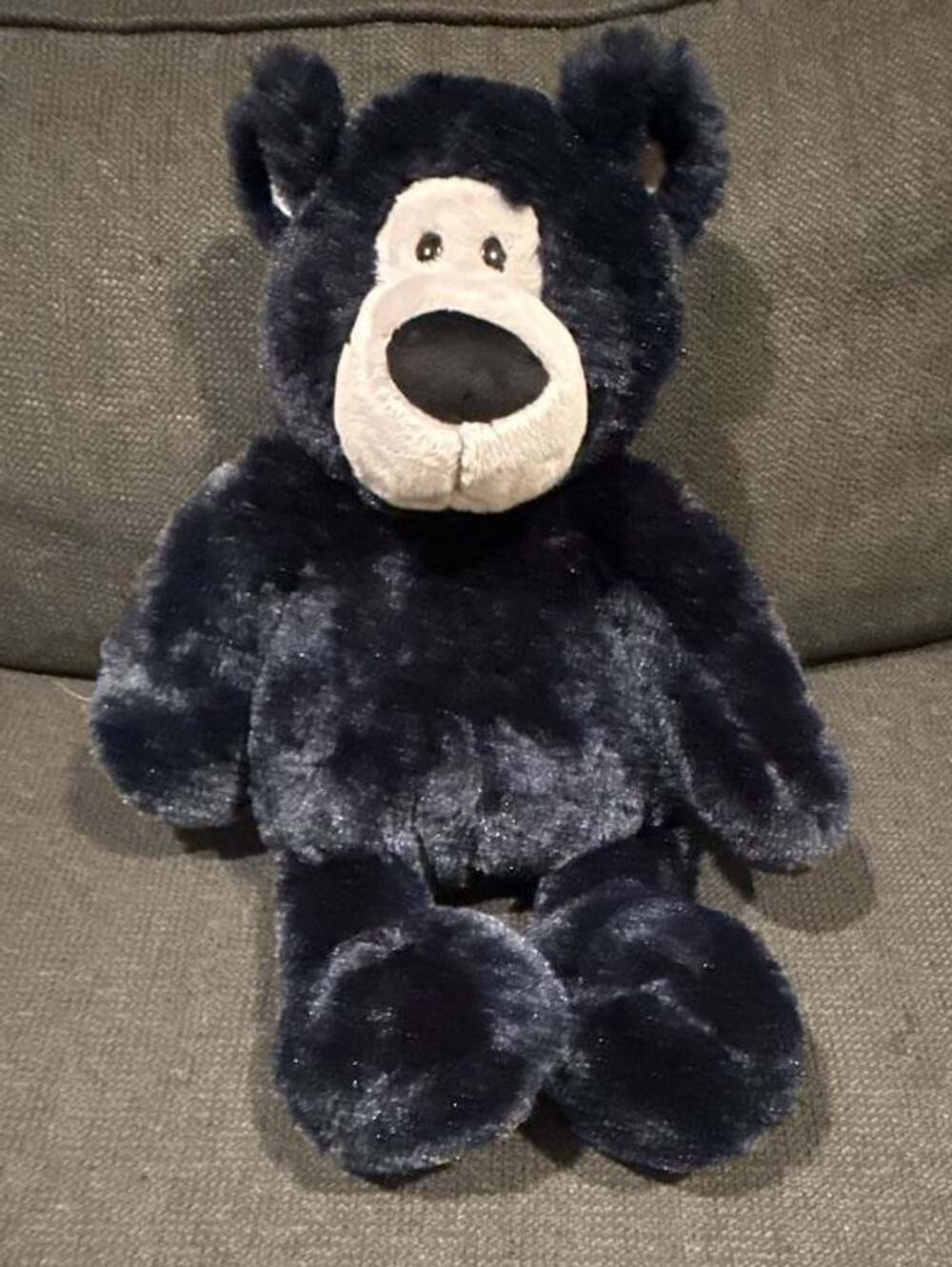 Gund Indigo Bear Stuffed Animal Plush Toy Dark Blue Black